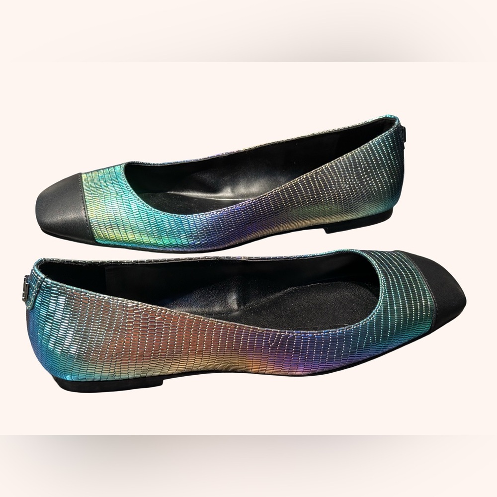 Karl Lagerfeld NWT Various Sizes Silver Iridescent Elegance Flats Loafer (SH005) - Picture 7 of 8